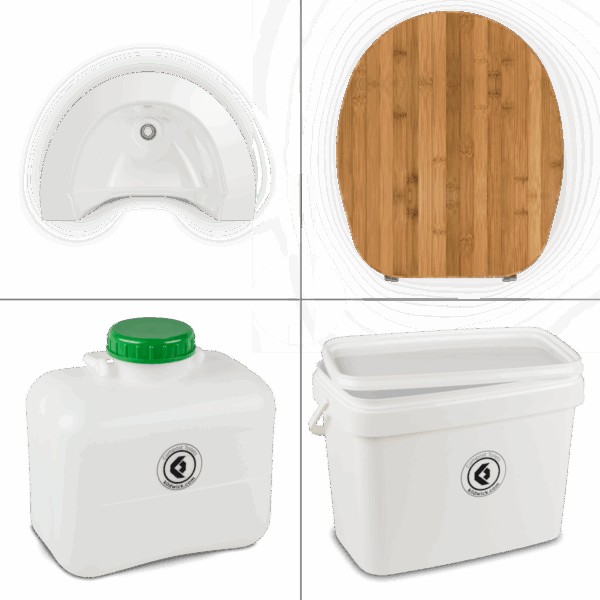 FreeLoo Bambus L Trenntoilette Bausatz Kompakt weiß