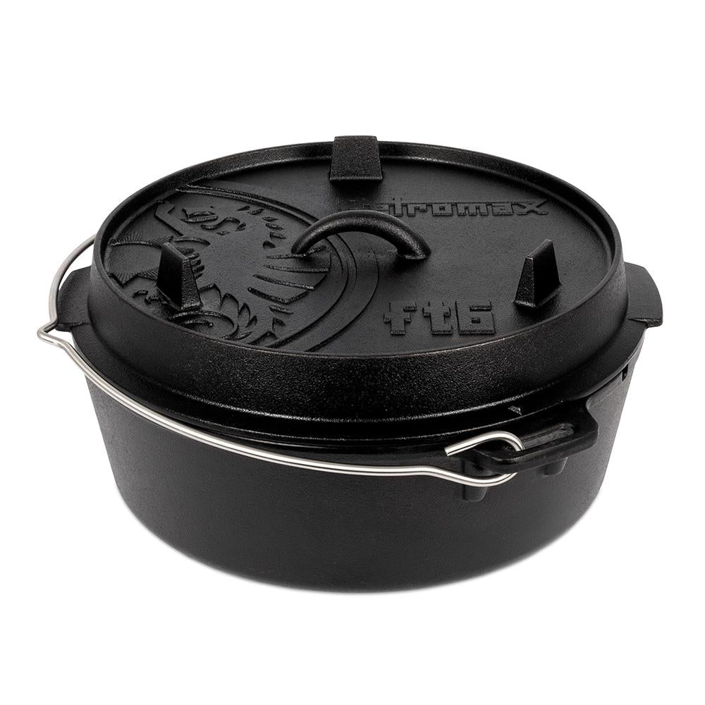 Feuertopf (Dutch Oven) Black - ft6 / 5.5L Topf & 1.5L Deckel / 4-8 Pers.