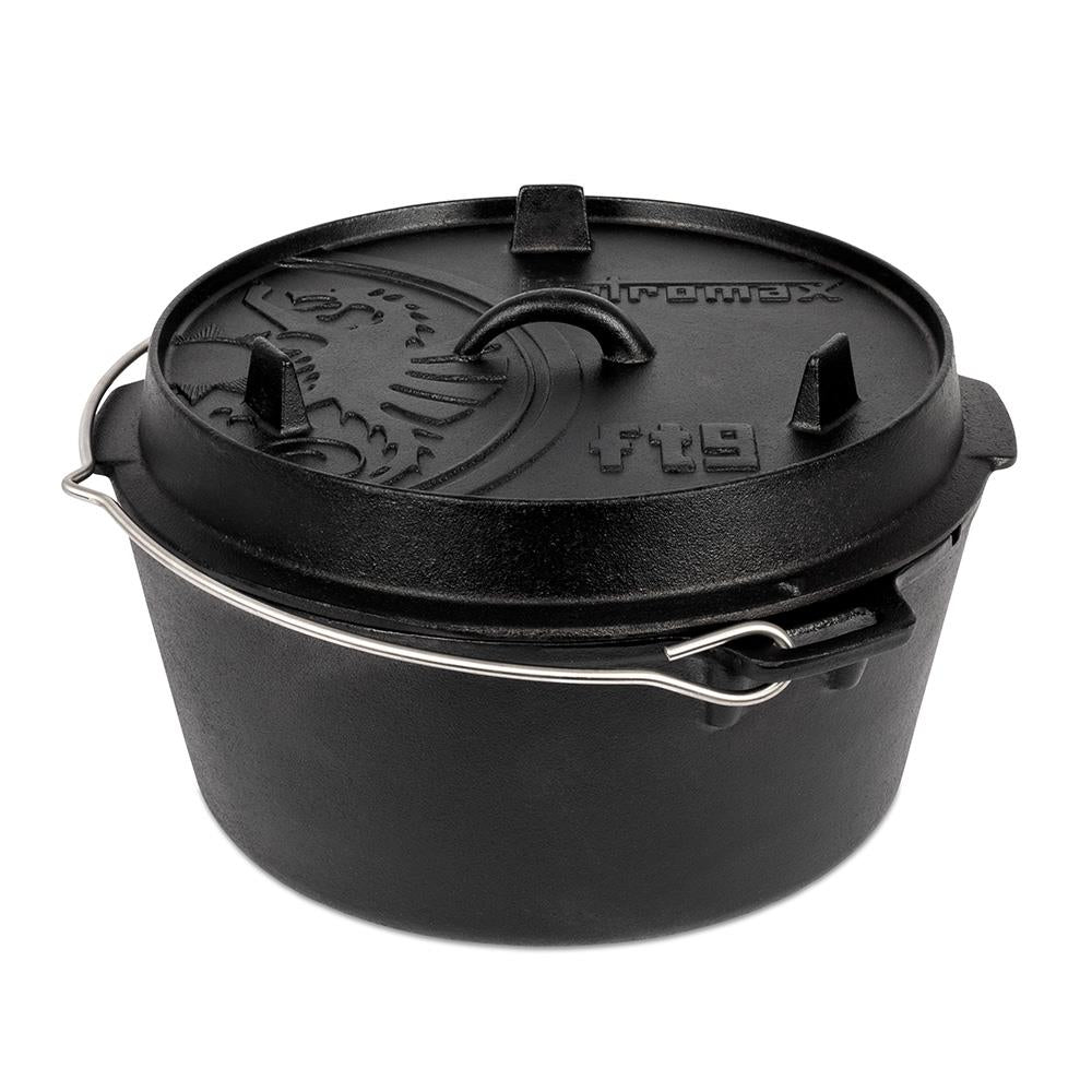 Feuertopf (Dutch Oven) Black - ft9 / 7.5L Topf & 1.5L Deckel / 8-14 Pers.