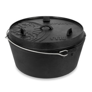 Feuertopf (Dutch Oven) Black - ft18 / 16.1L Topf & 2L Deckel / >20 Pers.