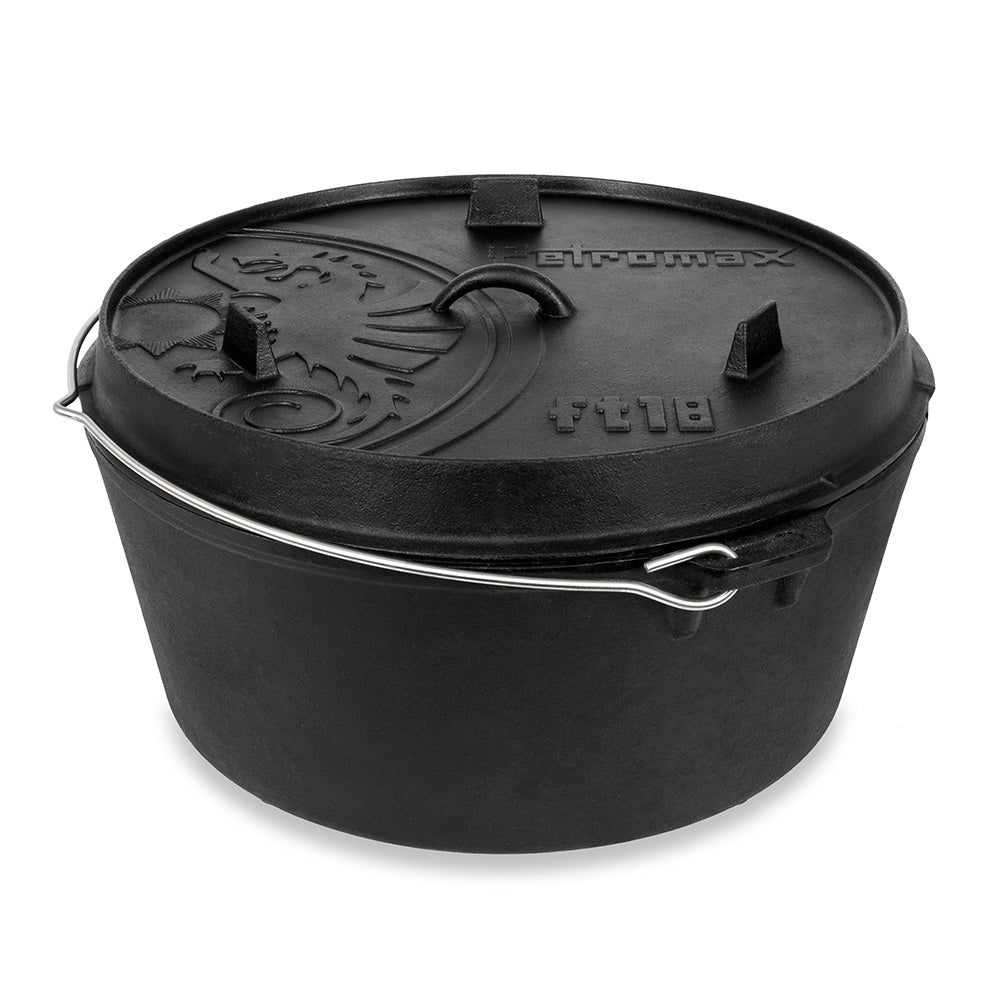 Feuertopf (Dutch Oven) Black - ft18 / 16.1L Topf & 2L Deckel / >20 Pers.