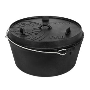 Feuertopf (Dutch Oven) Black - ft18 / 16.1L Topf & 2L Deckel / >20 Pers.