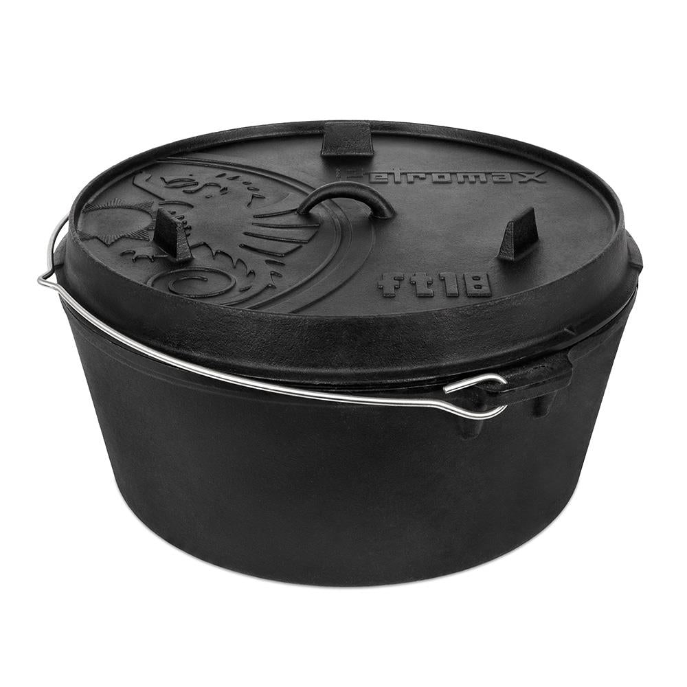 Feuertopf (Dutch Oven) Black - ft18 / 16.1L Topf & 2L Deckel / >20 Pers.