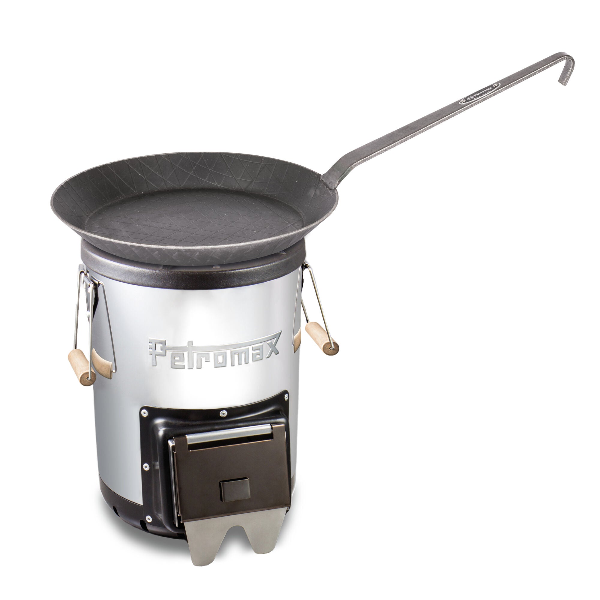 Raketenofen & Schmiedeeisenpfanne 24cm Silber