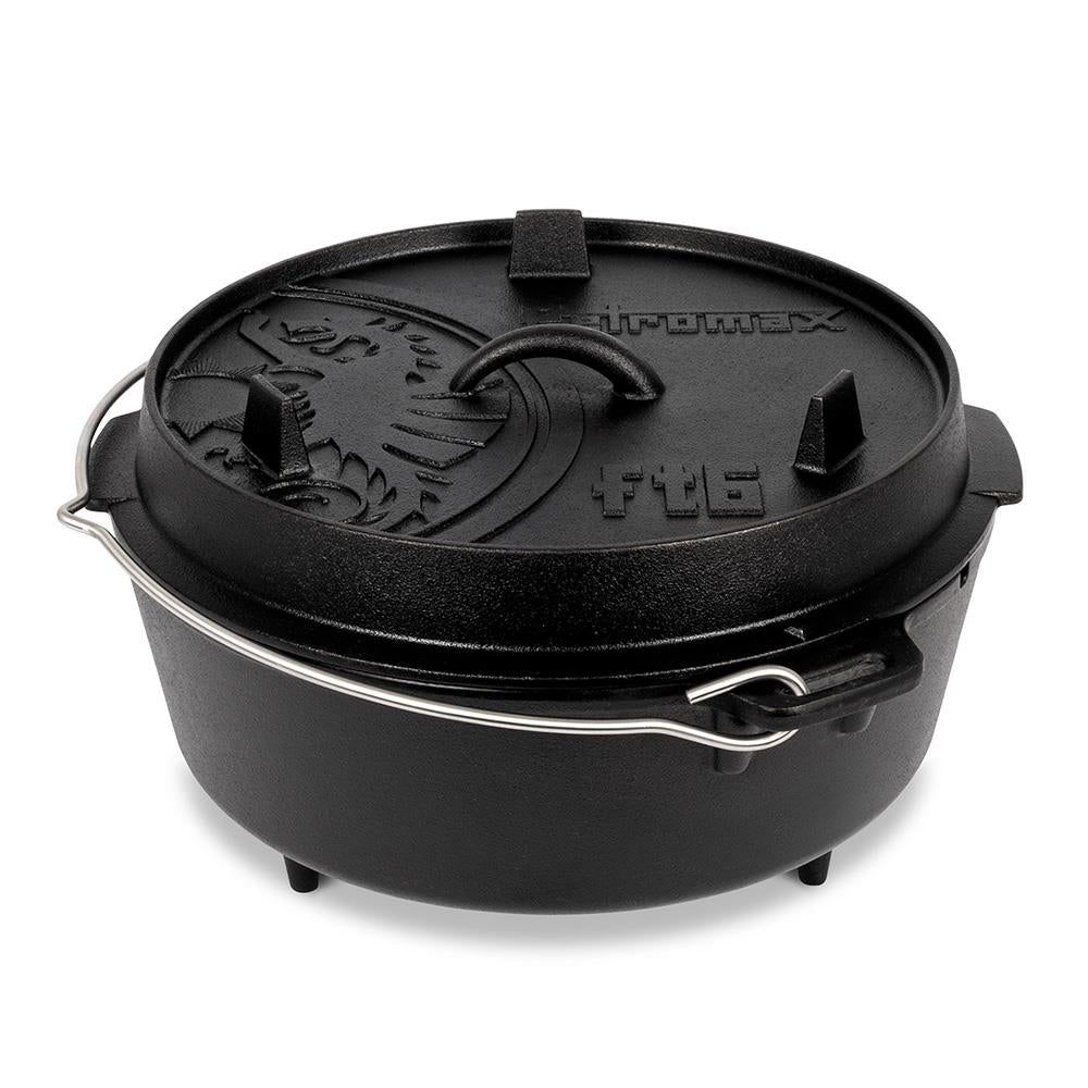 Feuertopf (Dutch Oven) Black - ft6 / 5.5L Topf & 1.5L Deckel / 4-8 Pers.