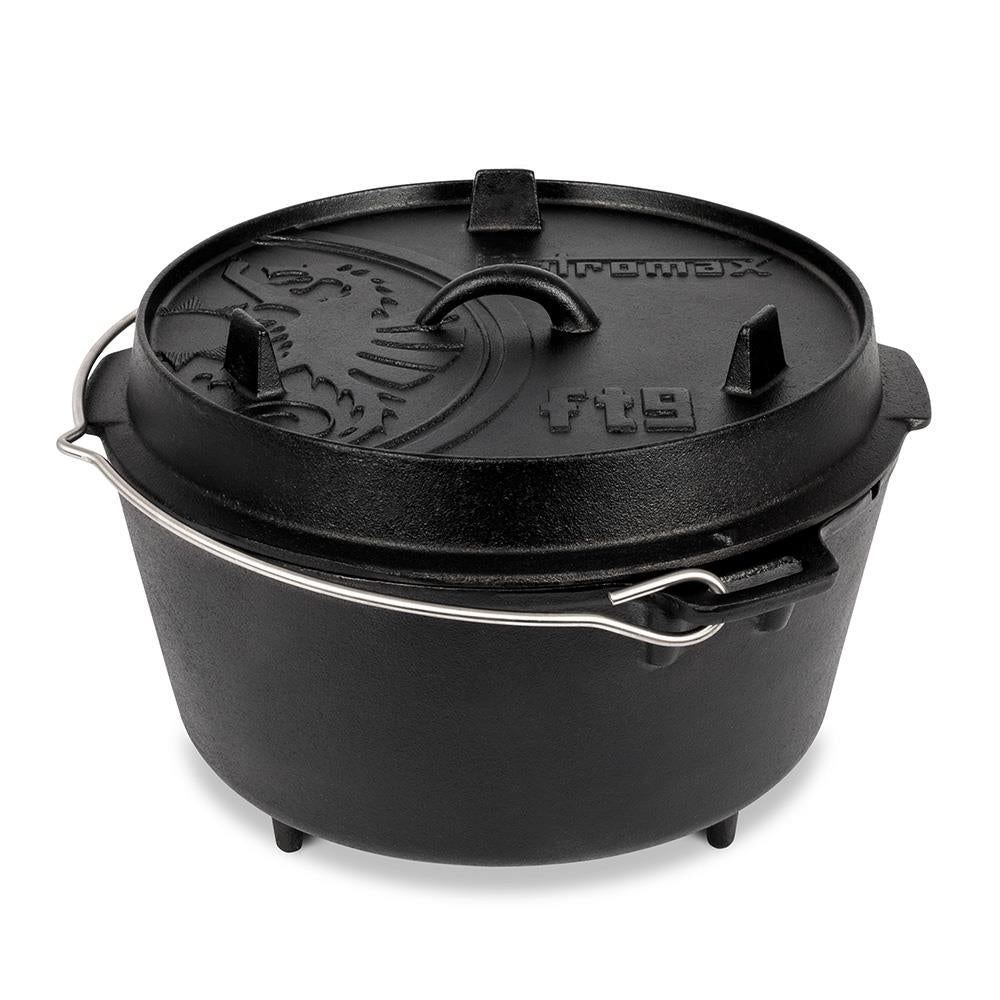 Feuertopf (Dutch Oven) Black - ft9 / 7.5L Topf & 1.5L Deckel / 8-14 Pers.
