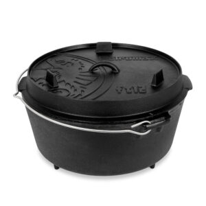 Feuertopf (Dutch Oven) Black - ft12 / 10.8L Topf & 2L Deckel / 14-20 Pers.