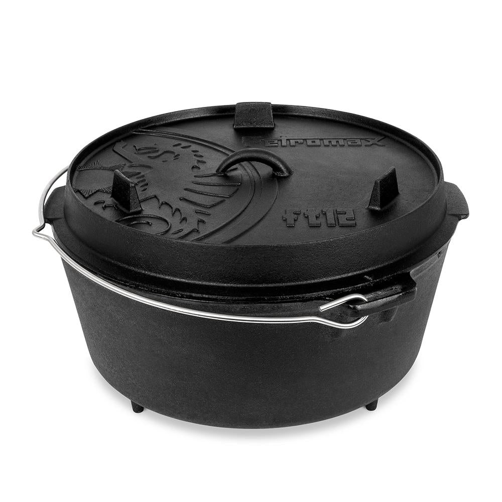Feuertopf (Dutch Oven) Black - ft12 / 10.8L Topf & 2L Deckel / 14-20 Pers.